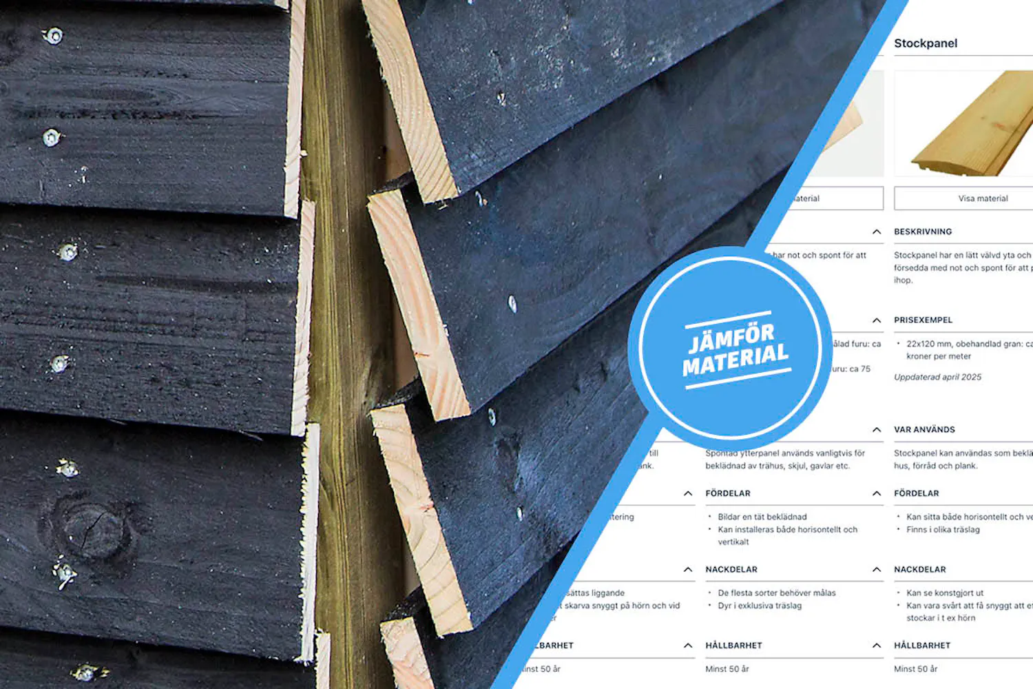 Ytterpanel till förråd och friggebodar Ytterpanel till förråd och friggebodar